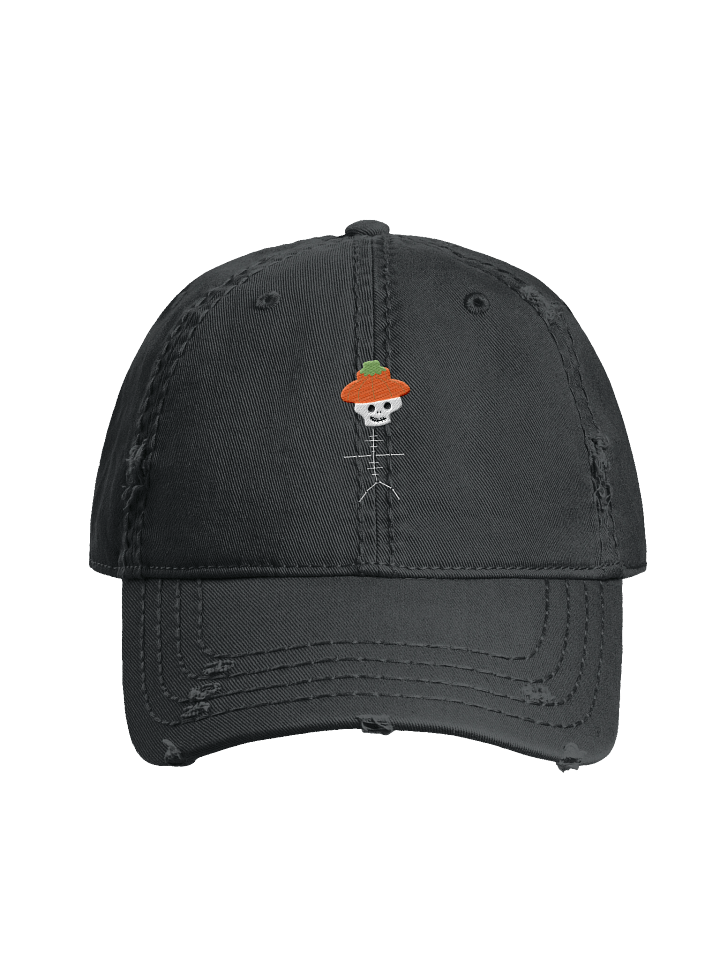 Halloween '25 StickSkeleton Cowboy Embroidered Distressed Dad Hat product image (1)