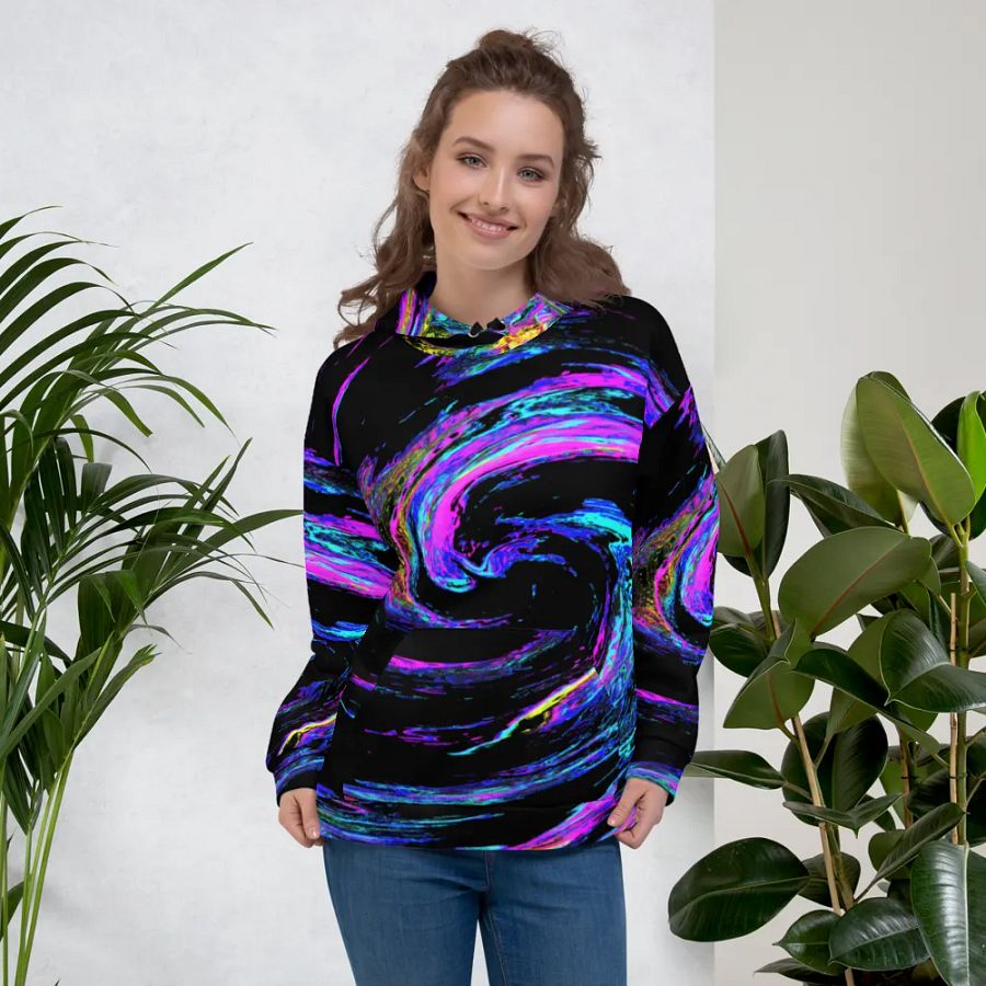 Abstract Swirling Long Grass Unisex Pull Over Hoodie product image (5)