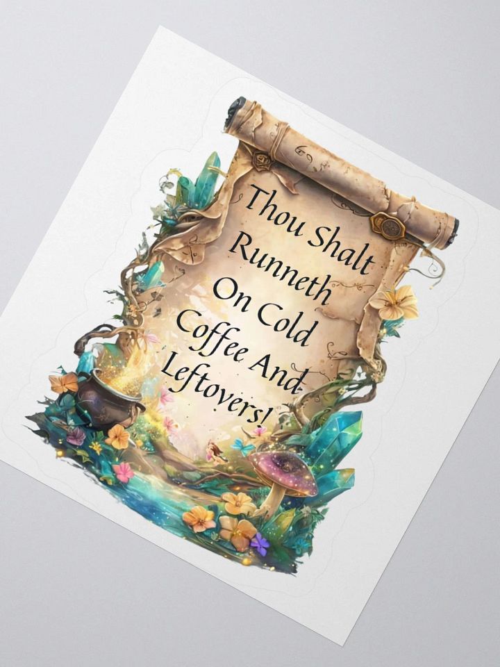 Cold Coffee & Leftovers Funny Mom Sticker – Fairytale Prophecy Vinyl Decal product image (4)