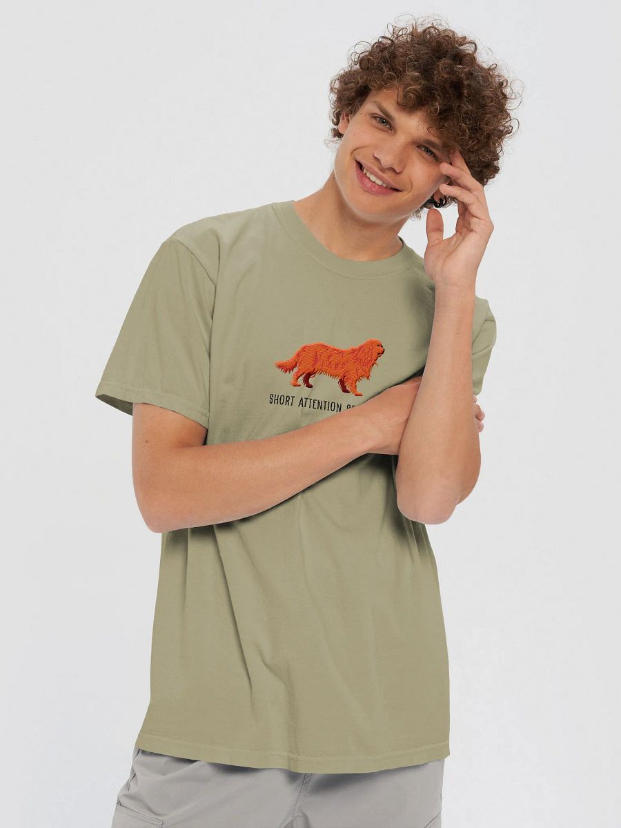 Short Attention Spaniel T-Shirt(Embroidered) of a King Charles Spaniel(Ruby) product image (13)