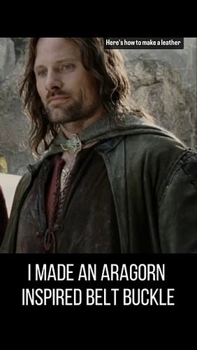 I combined elements from Aragorn's bracers and his evenstar necklace to create this leather buckle design. I have so much fun...