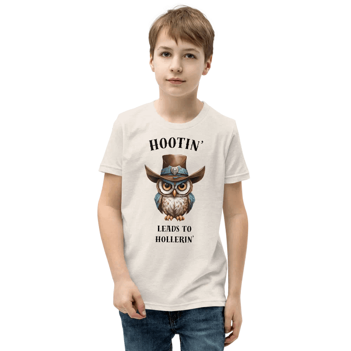 Hootin' Leads to Hollerin' Owl Cowboy Youth T-Shirt product image (2)