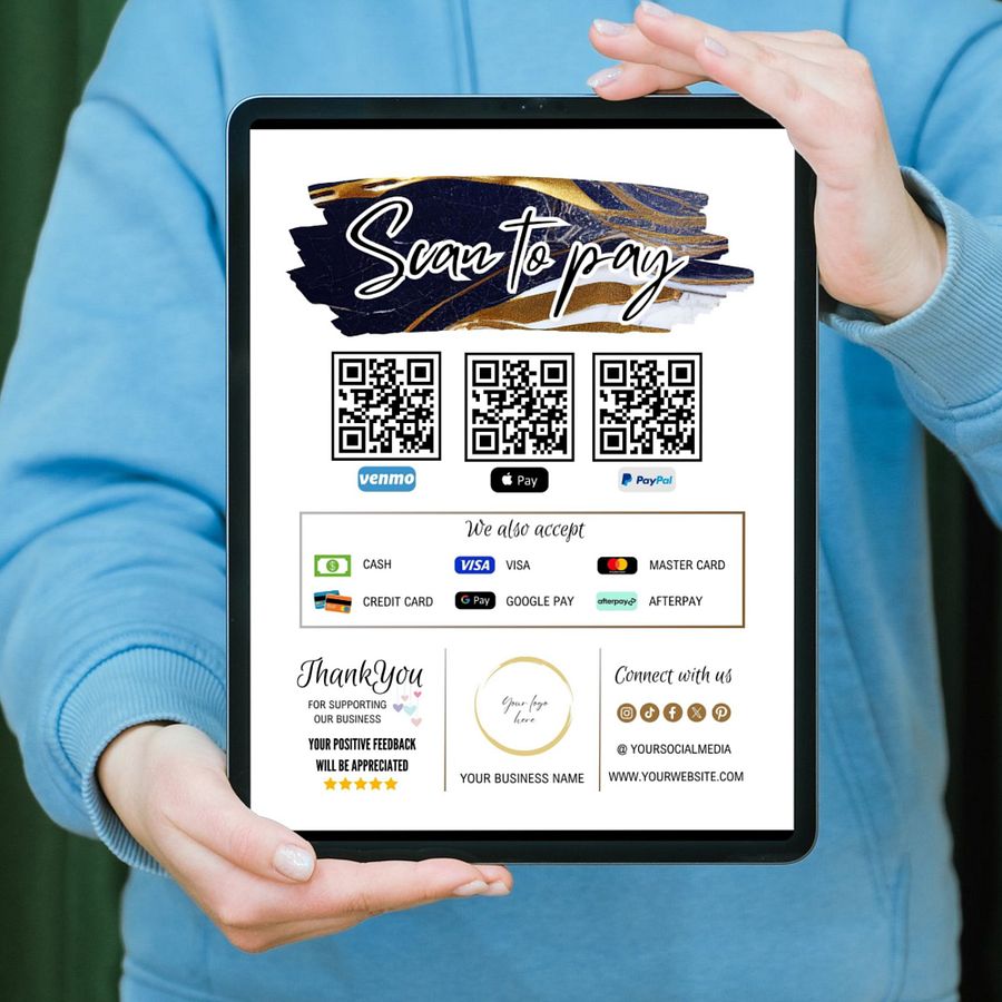 Aurelia - Scan To Pay QR Code Sign Template product image (9)