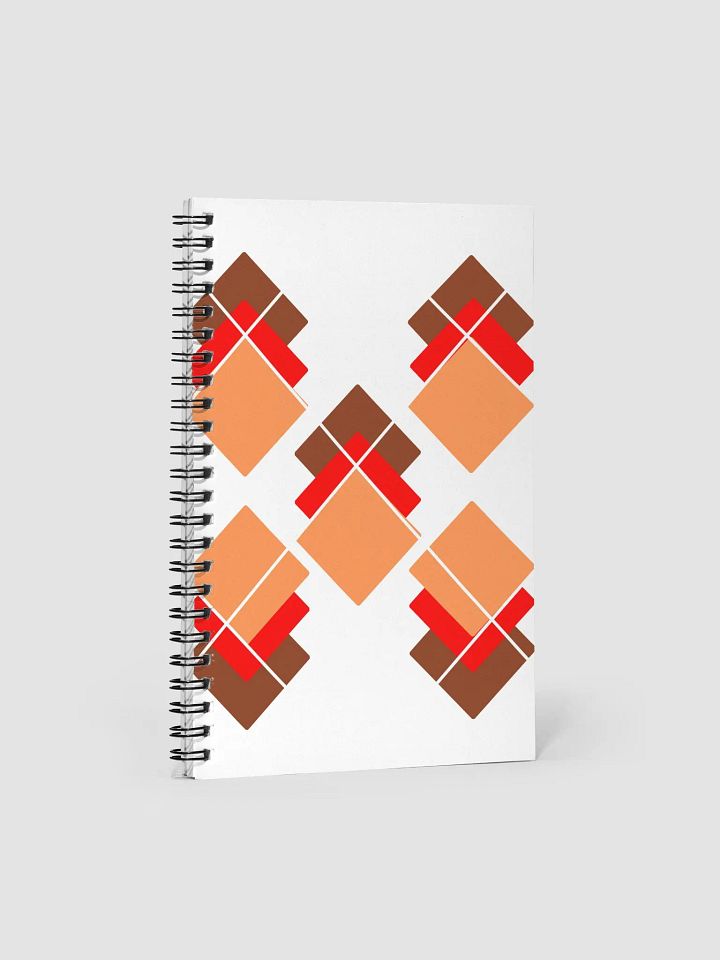 Brown, Red And Orange Overlapping Diamonds Spiral Notebook product image (2)