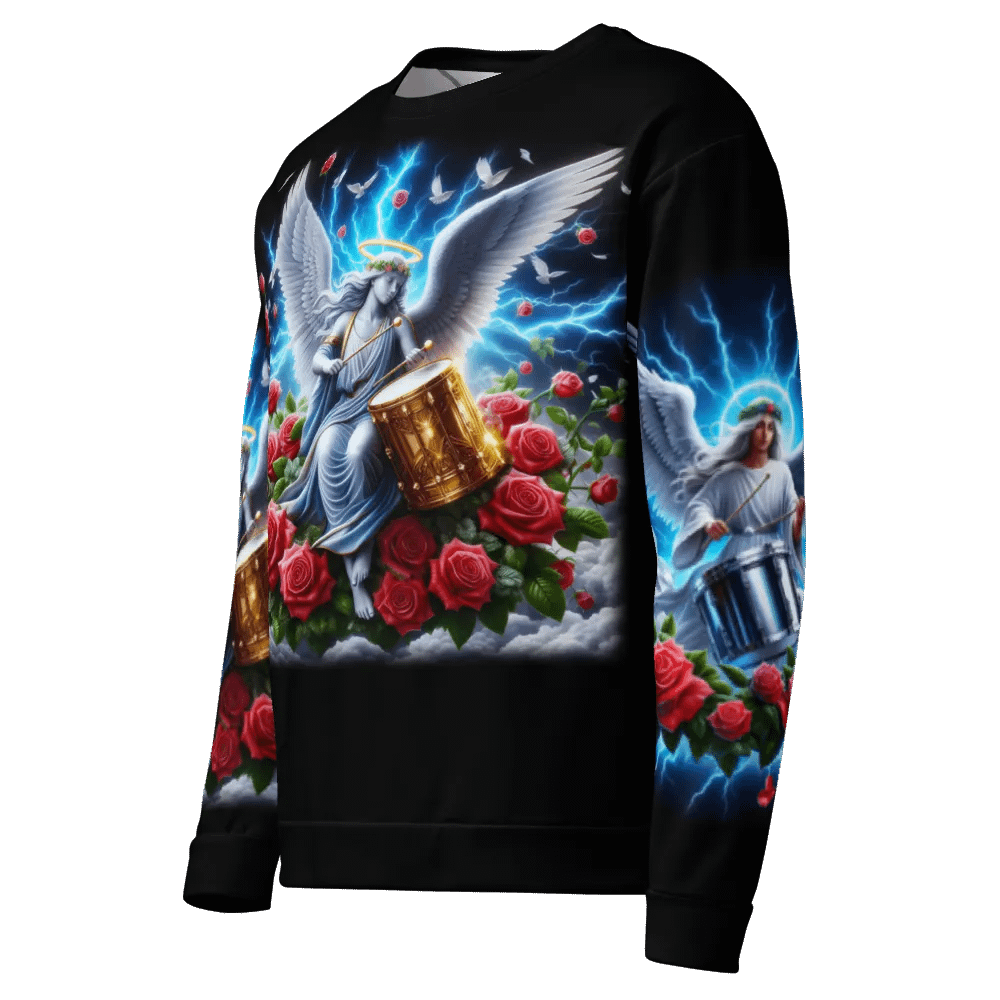 Angels making Music with a Drum - All-Over Unisex Sweatshirt #11 product image (4)