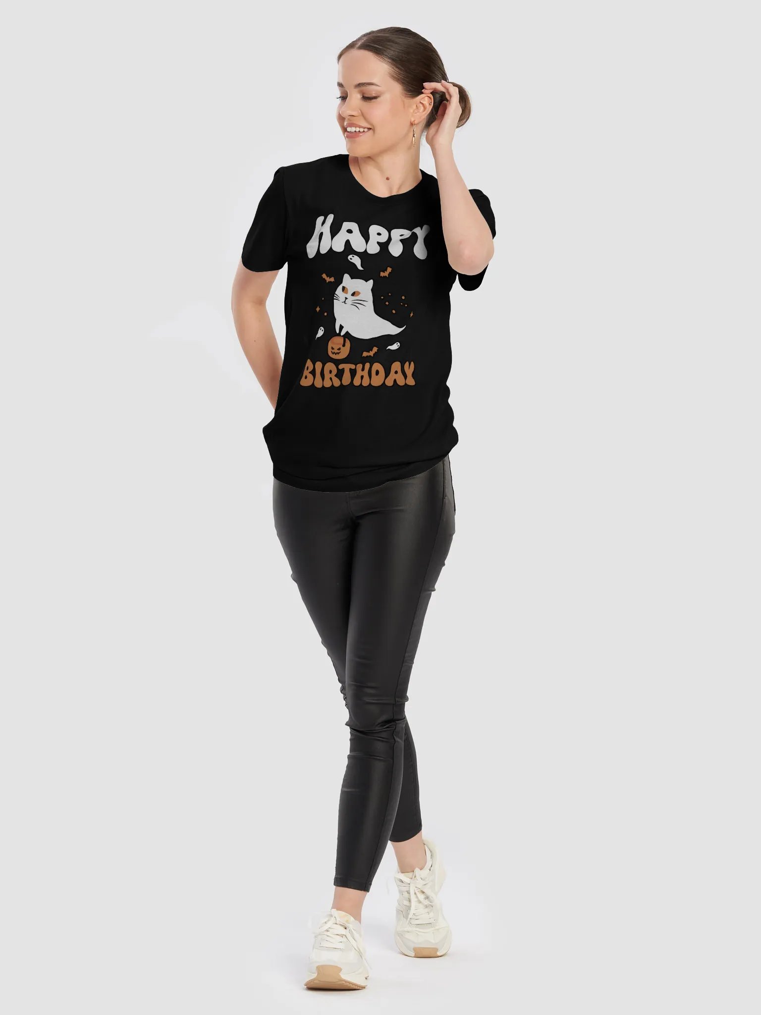 Happy Birthday (Cat Ghost Halloween) T-Shirt product image (10)