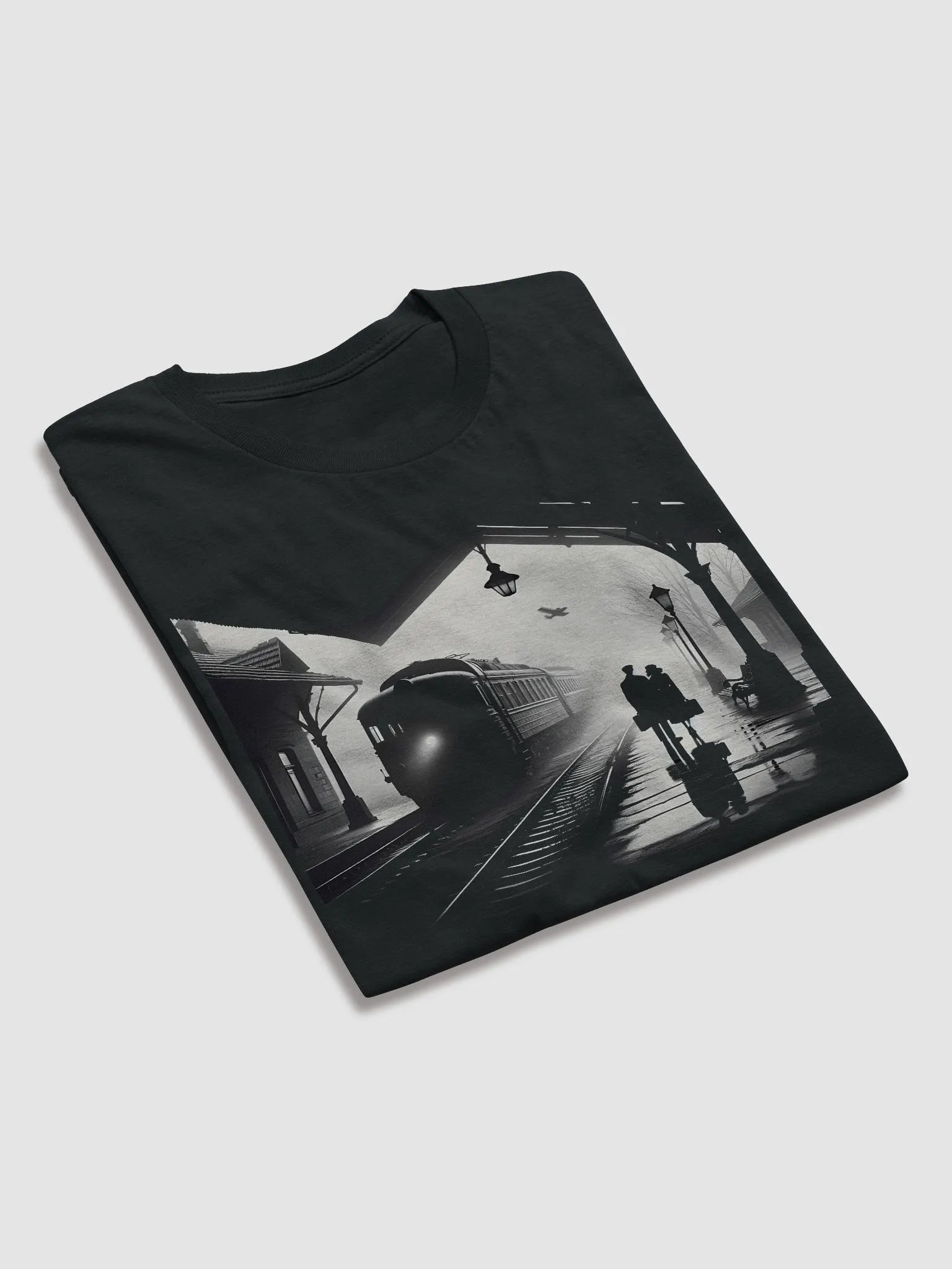 Departure Noir: Lovers at the Station (Front Print Womens Tee) product image (4)