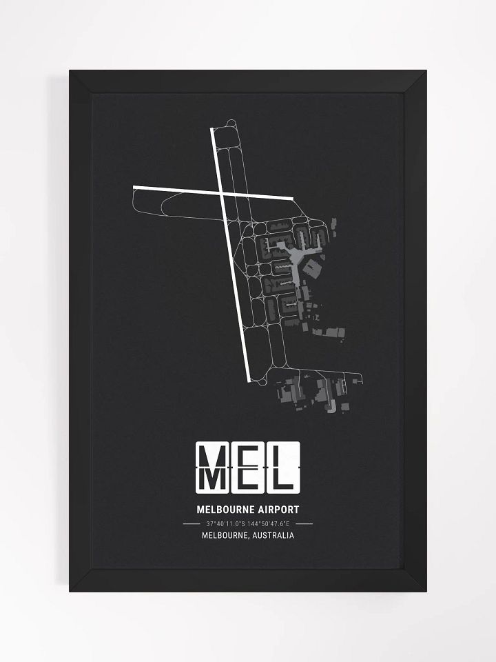 Framed Airport MEL Premium Map On Matt Paper product image (1)
