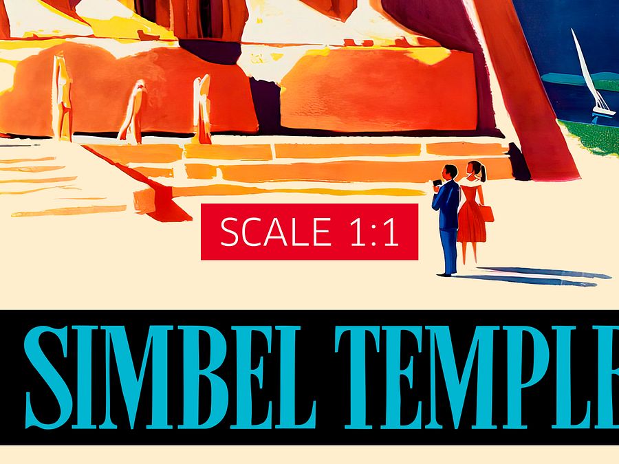 Egypt. Abu Simbel Temple, 1960 (Aswan, Pharaoh Ramesses II) — retro vintage travel poster, retro travel art, retro travel wall art product image (5)