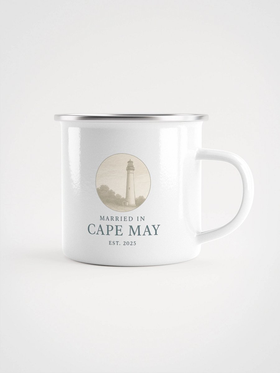 Cape May NJ "EST. 2025" Enamel Wedding Mug product image (1)