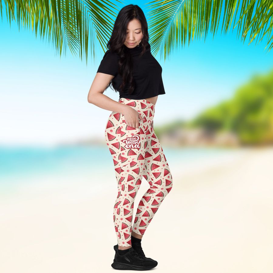 Hello Weekend Watermelon All Over Print Leggings product image (5)
