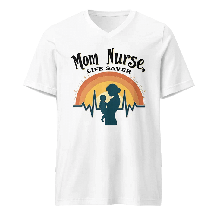 Rainbow Mom Nurse V-Neck Tee product image (1)