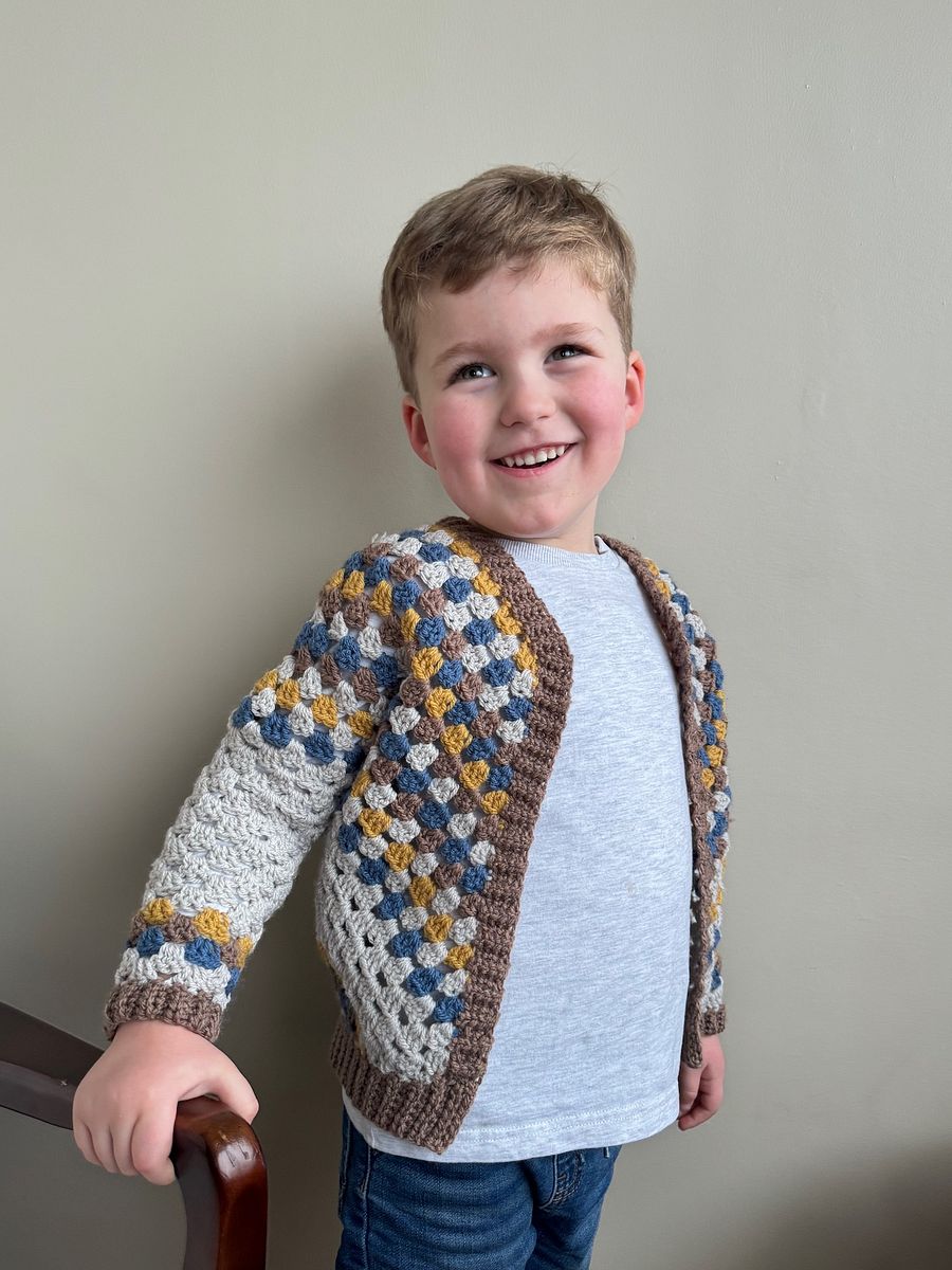 Granny Stitch Child Cardigan Crochet Pattern | Sizes Newborn to 10 Years | PDF Instant Download | Top Down Construction product image (9)