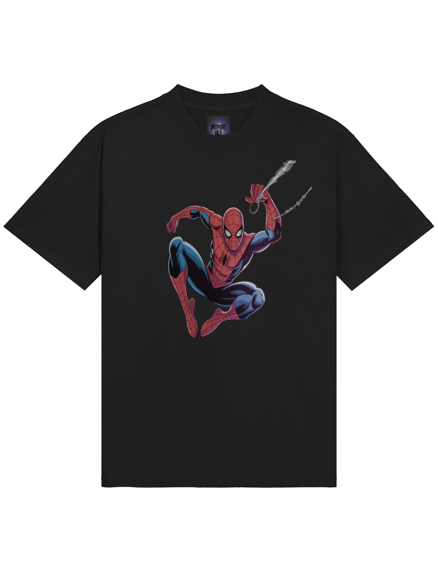 Spider-Man Web Shadow Swing Oversized Faded T-Shirt product image (5)