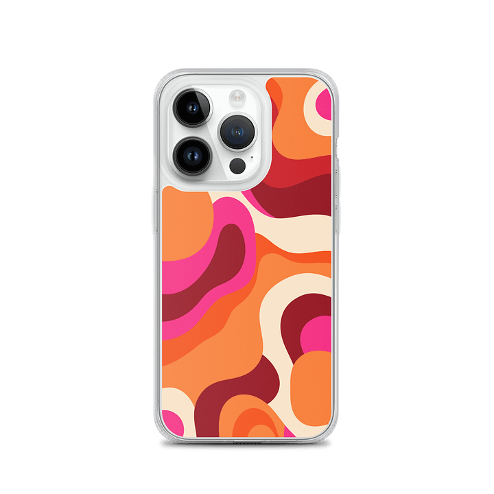 Cute Organic Vibrant Abstract Wavy Shapes iPhone Clear Case product image (2)