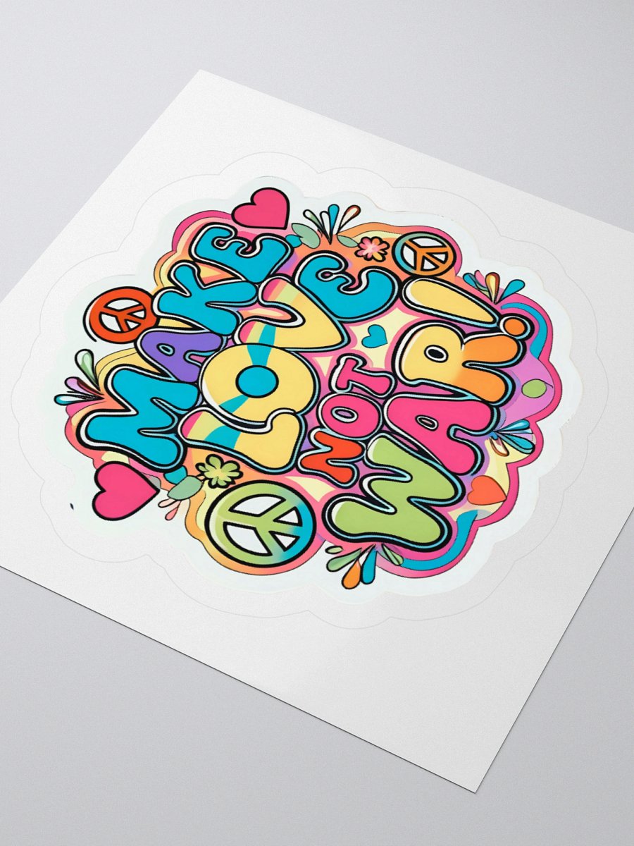 Make Love Not War! Retro Kiss Cut Stickers product image (8)