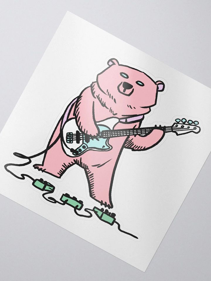 Bass Bear (pink) - sticker product image (2)