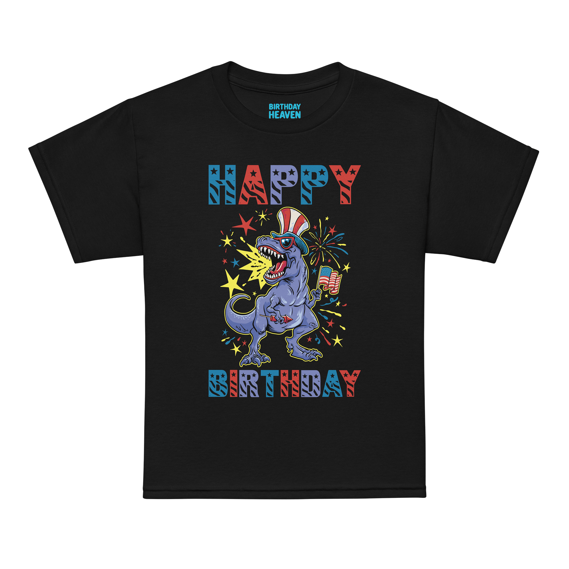 Happy Birthday (USA 4th Of July Dinosaur) T-Shirt For Kids product image (15)