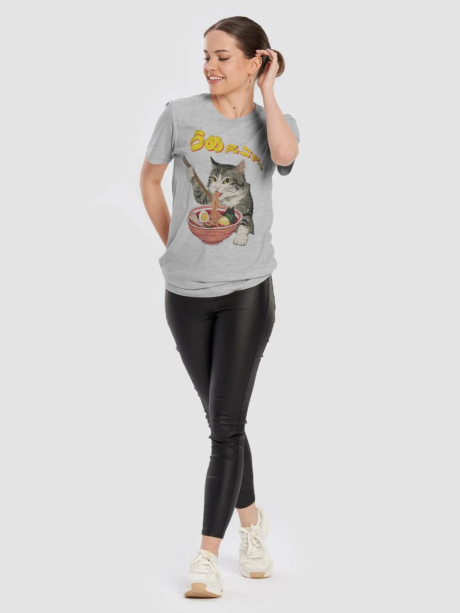 Butter Ramen Eating Cat Japanese Style ukiyo-e Unisex Bella Canvas 3001 T-shirt product image (64)