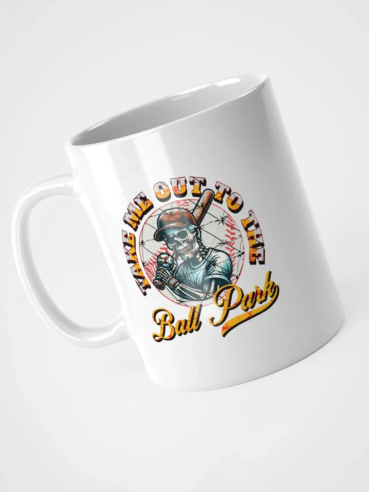 Take Me Out To The Ball Park Baseball Skeleton Gothic Mug product image (2)