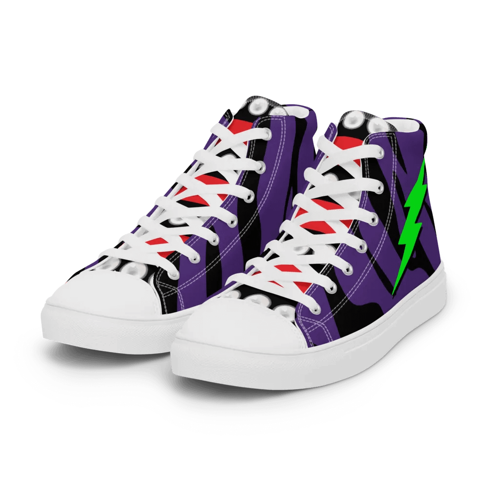 Woman's High-Top Sneakers (Purple Tiger Stripes) product image (4)