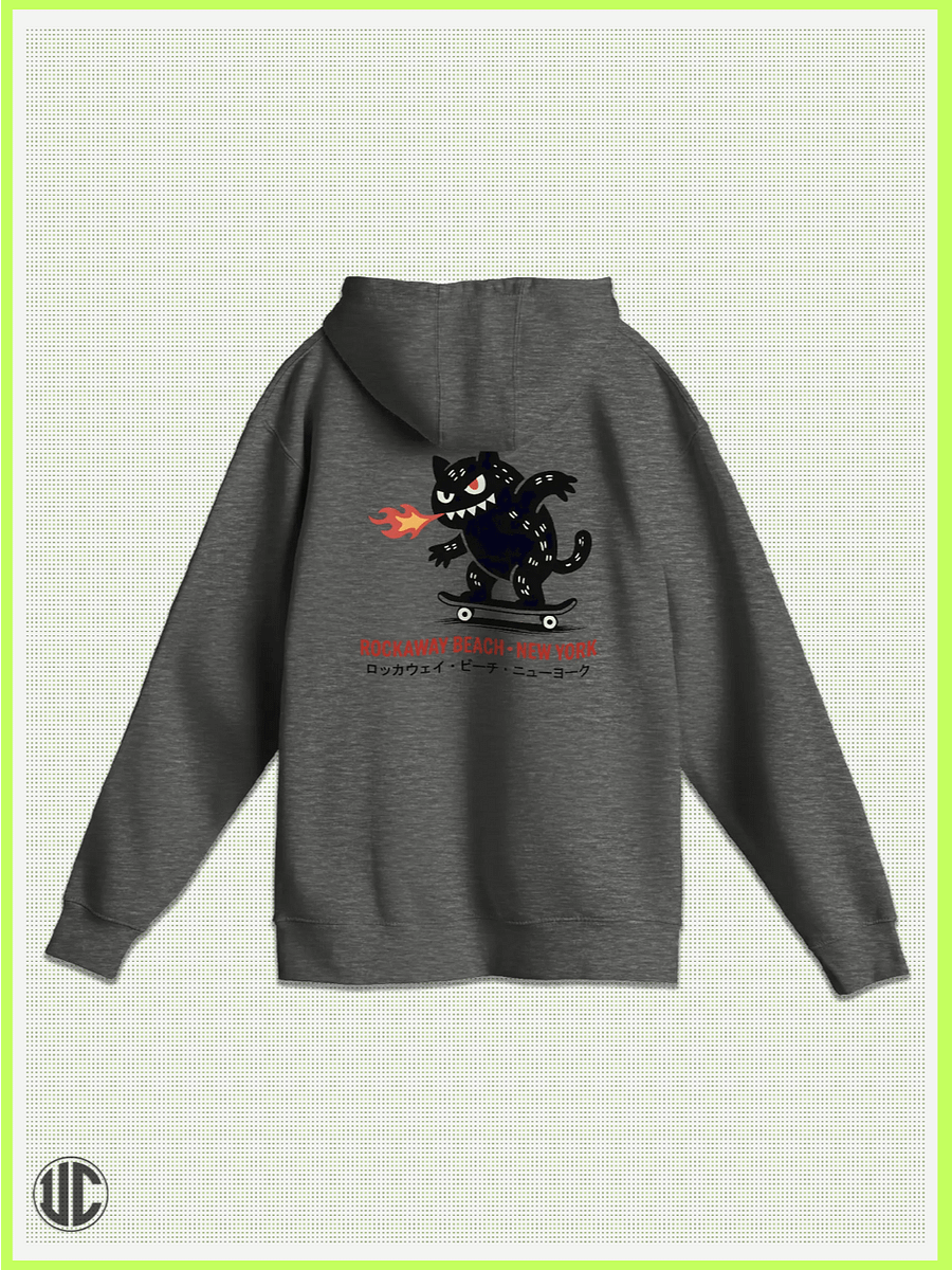UnkoCon – Rockaway Beach NY Skater Pullover Hoodie product image (1)