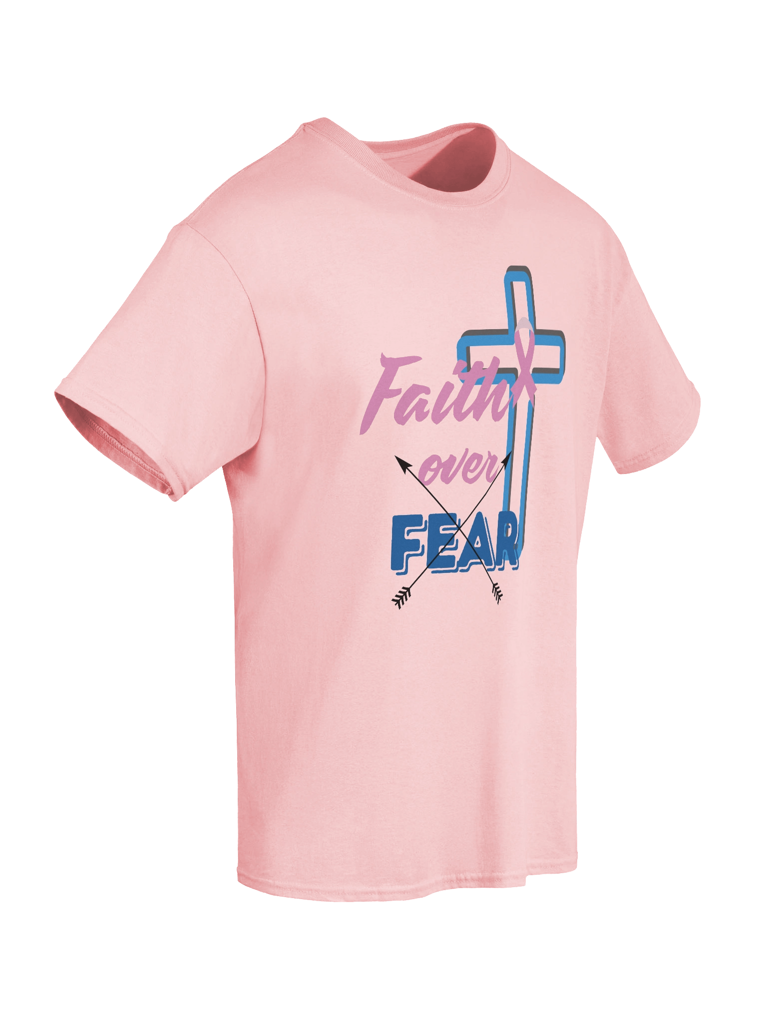 Faith Over Fear T-Shirt – | Breast Cancer Awareness product image (84)