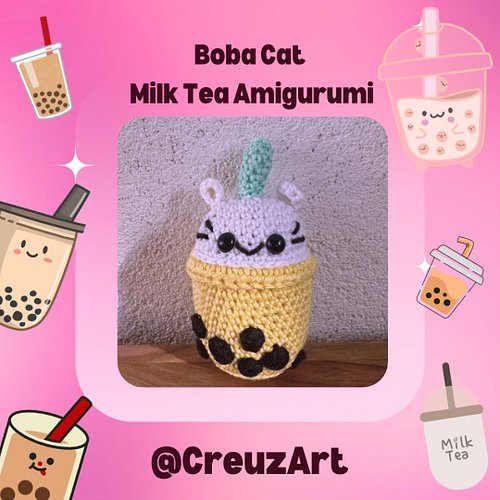 Boba Cat Milk Tea Amigurumi now available in my #etsy shop! Grab this cutie while you still can 🥰 #shop #instagram #instagood...