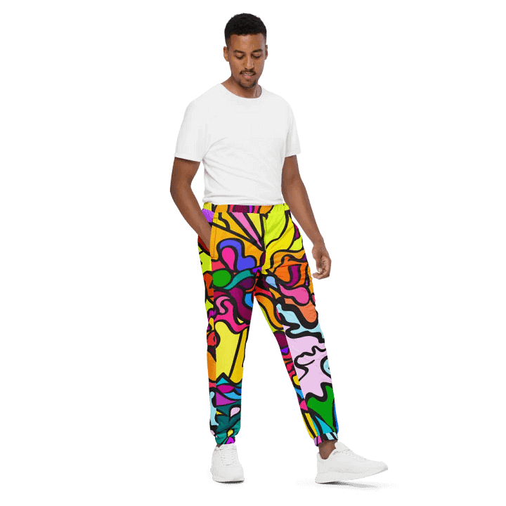 Vibrant Swirls All-Over Track Pants - Wave at Sunset product image (2)