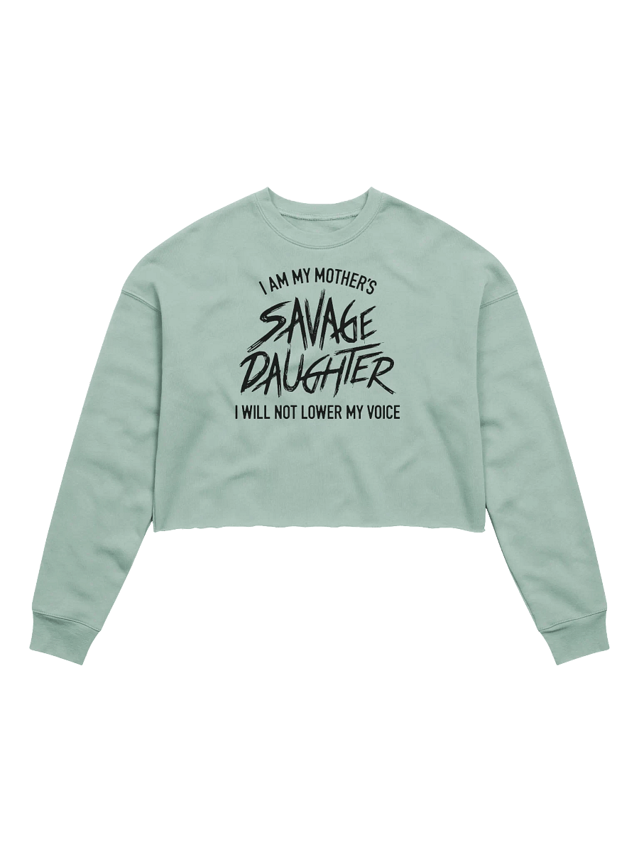 Savage Daughter Women's Fleece Crop Sweatshirt (black print) product image (2)