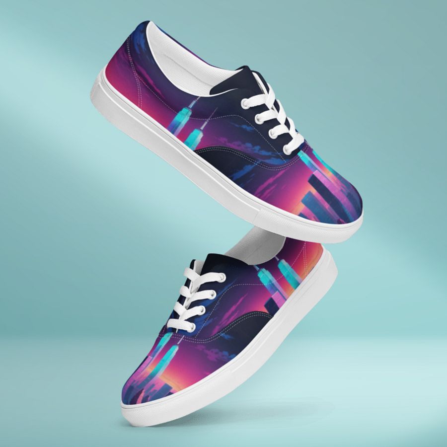 Vaporwave New York City All Over Print Canvas Shoes product image (8)