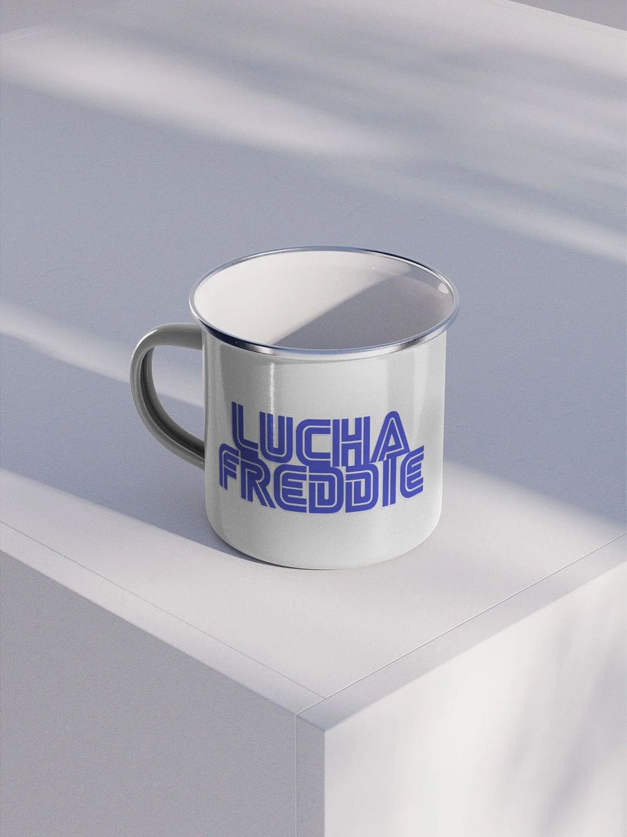 LuchaFreddie Mega Drive logo enamel mug product image (1)