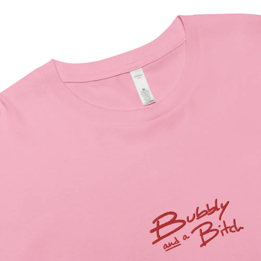 Bubbly and a B*tch (red) embroidered cotton crop top product image (9)