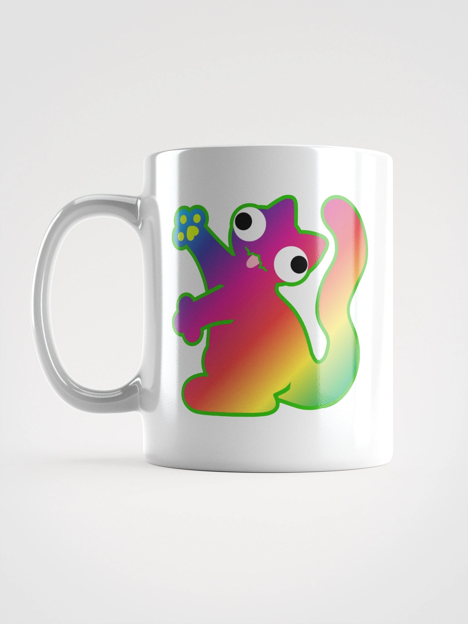 White Mug - Rainbow DerpCat II product image (6)
