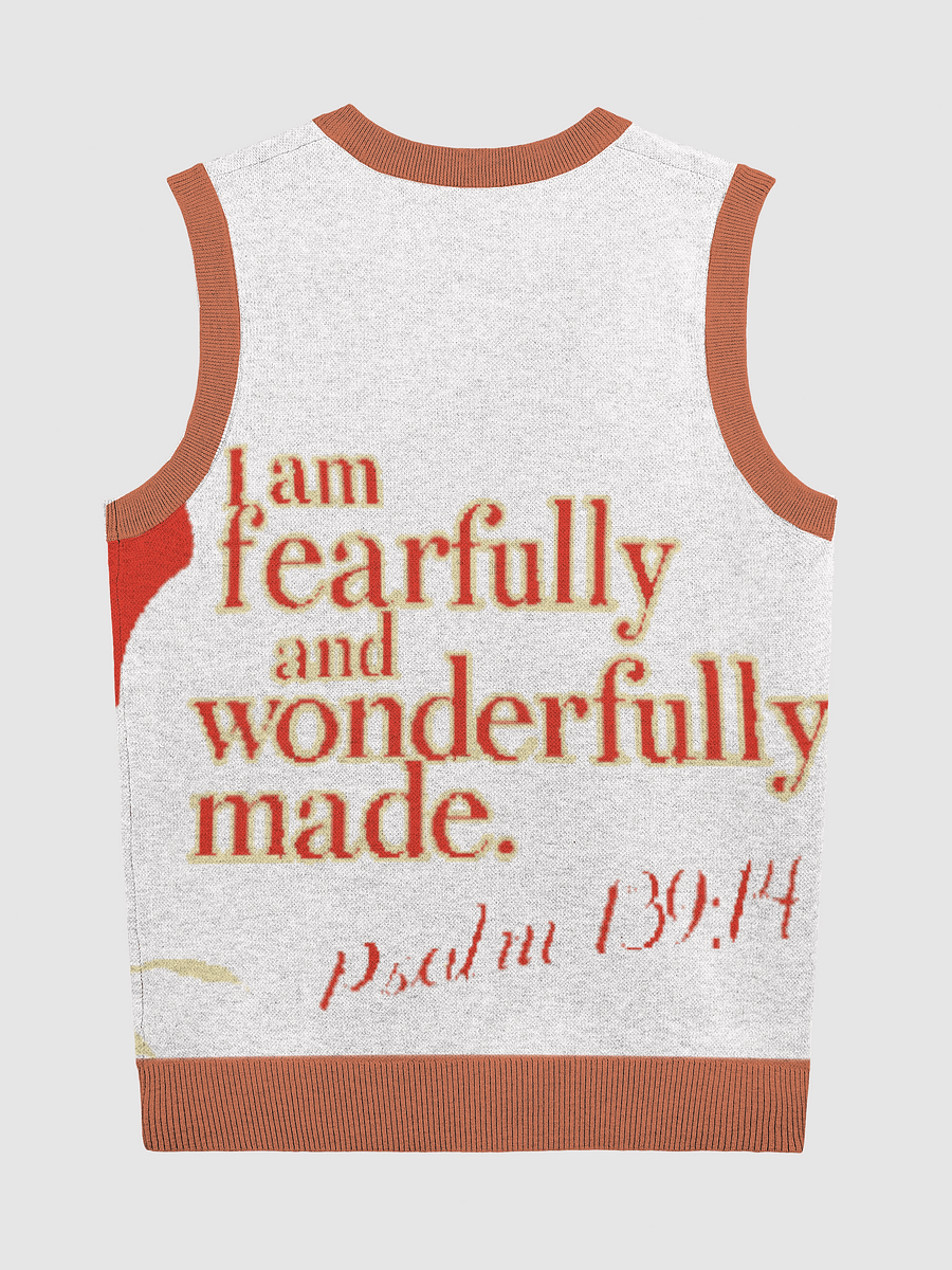 Fearfully and Wonderfully Made Knitted V-Neck Vest product image (8)