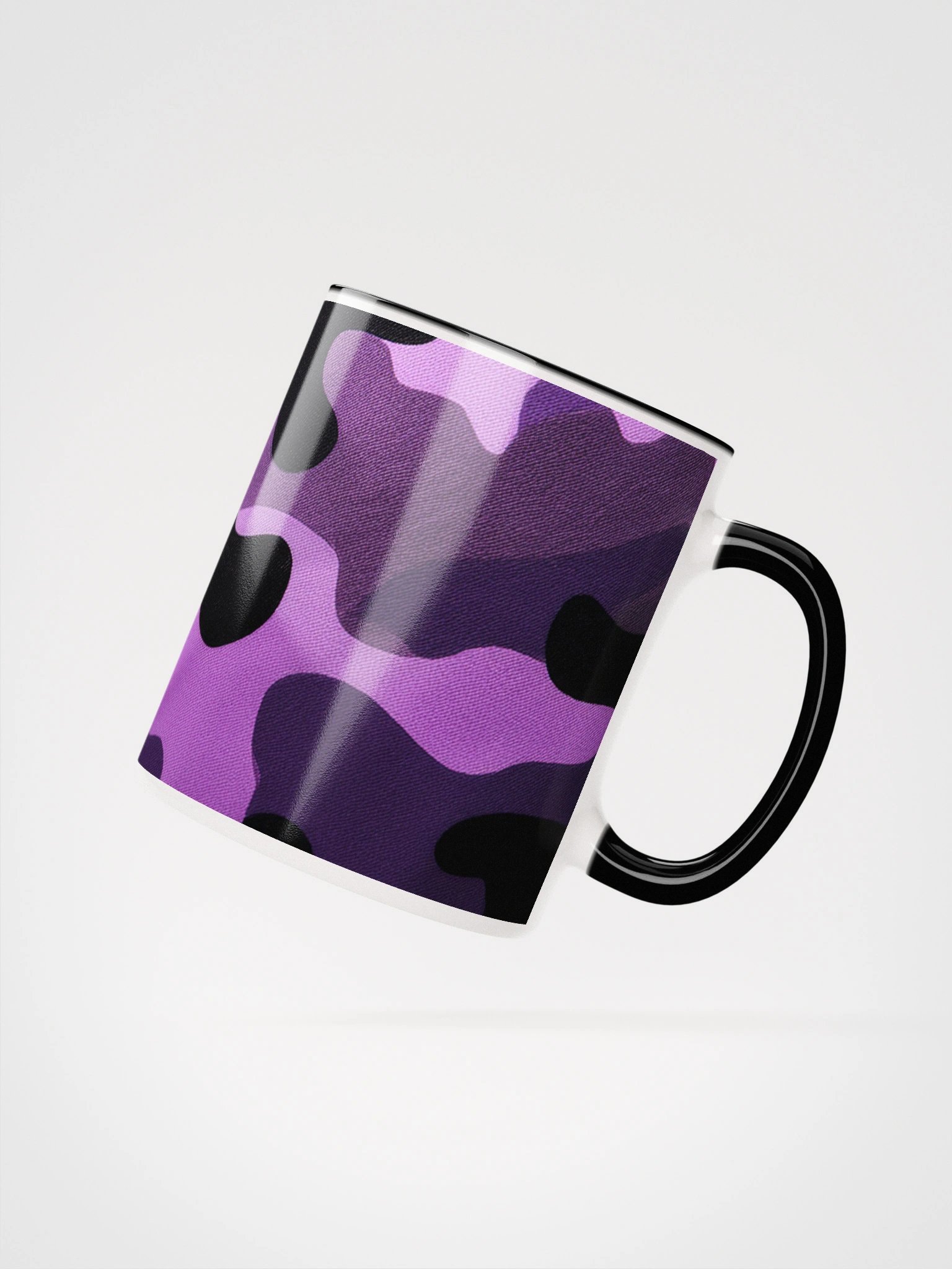 Ceramic Mug with Color inside black and purple camo product image (4)