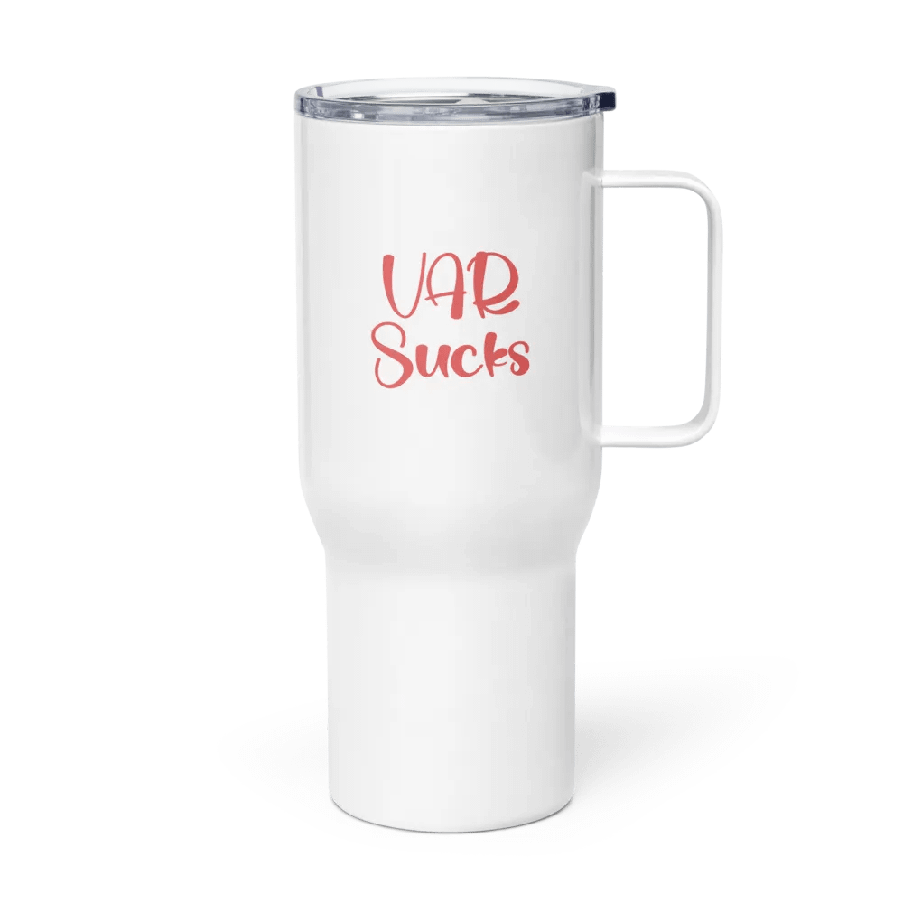 Bold Cursive Travel Mug - VAR Sucks product image (4)