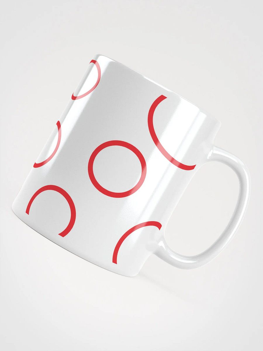 Vivid Circles White Mug with red circles pattern product image (11)
