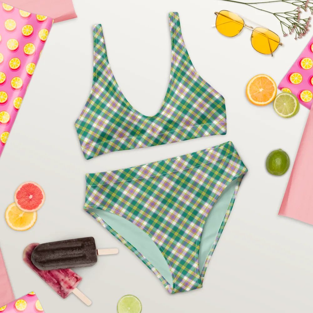 Seafoam and Purple Plaid Bikini product image (9)
