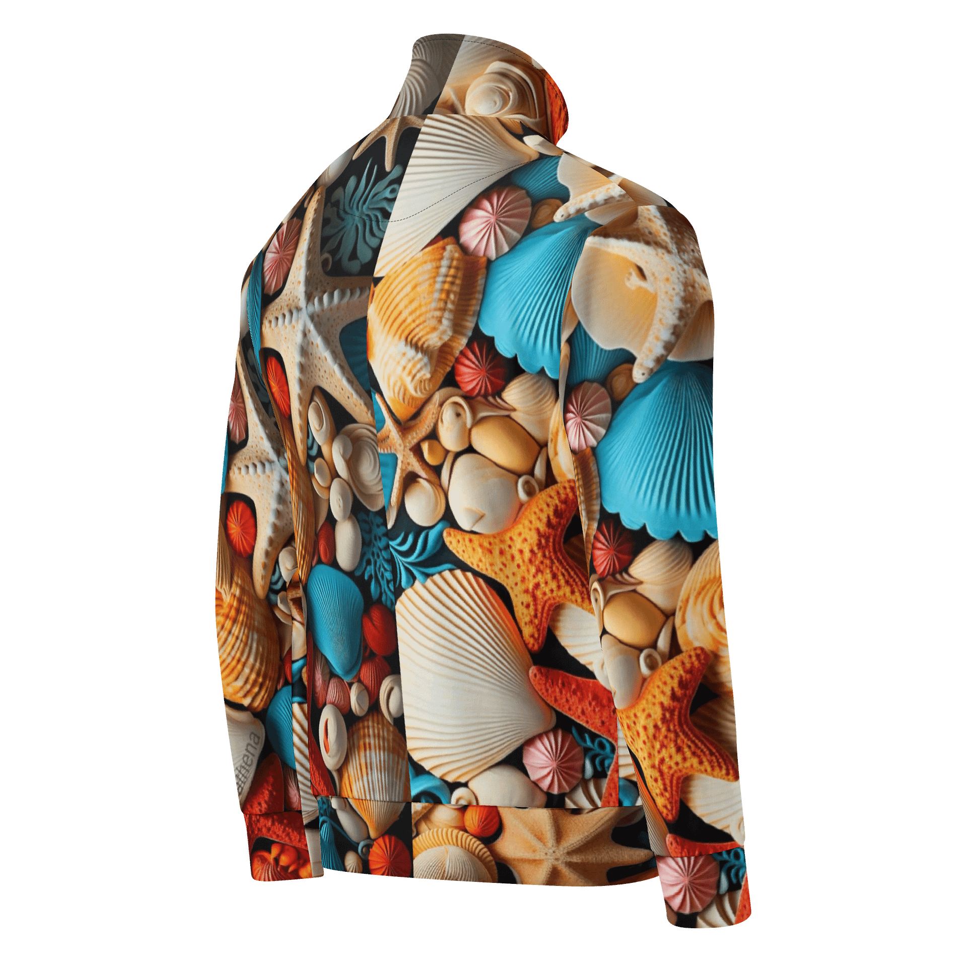 Sea-Inspired Shell and Starfish Print Unisex Track Jacket product image (2)