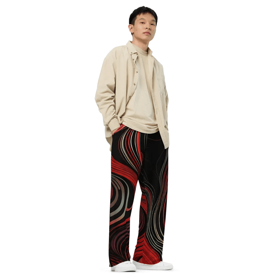 Abstract Psychedelic Swirl - Unisex Wide-Leg Pants product image (6)