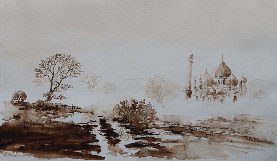 "Walk to the Mosque" Painting by Deni Je product image (1)