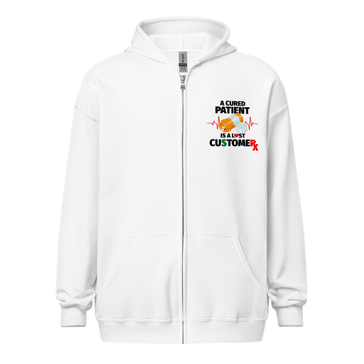 Cured Patient Lost Customer Black Font Zip-Up product image (13)