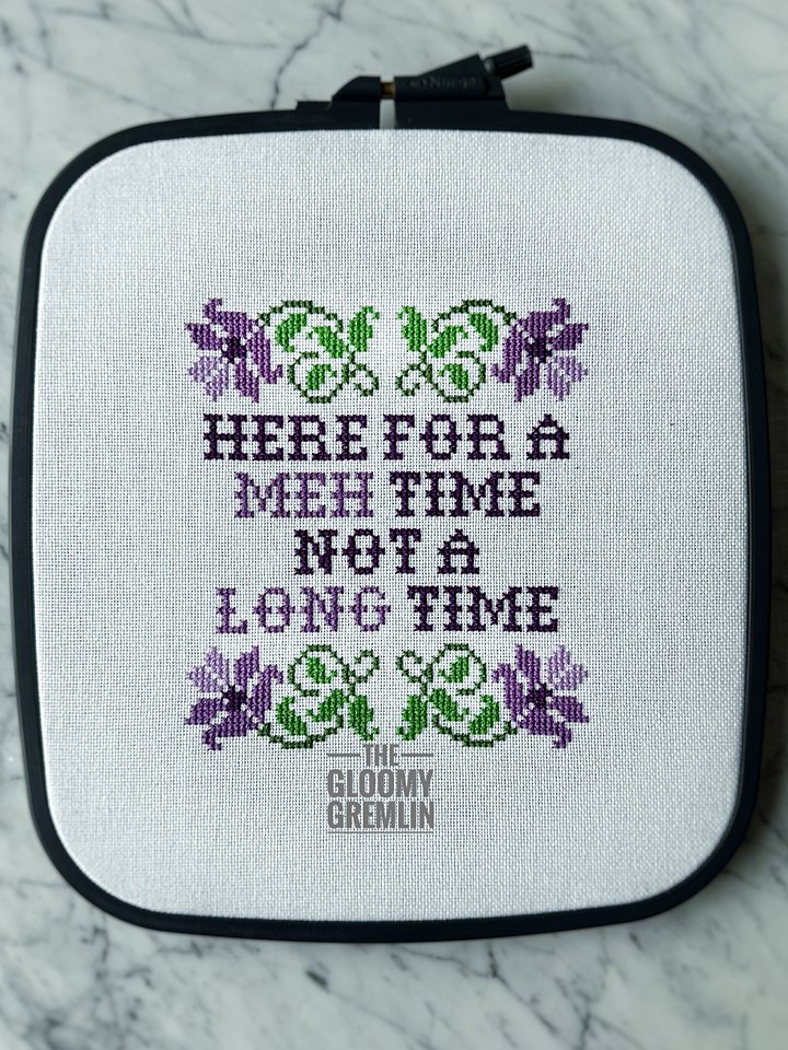 Here For a Meh Time - Cross Stitch Pattern product image (1)