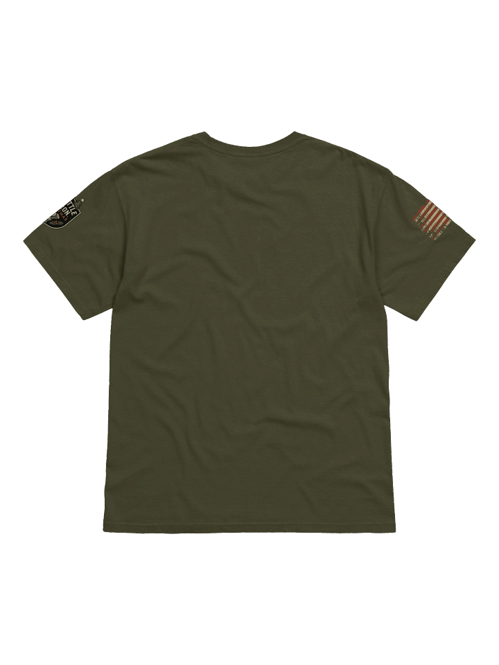 Throttle & Iron Christmas 2025 Limited Edition Tee — Holiday Badge + American Flag Sleeves product image (12)