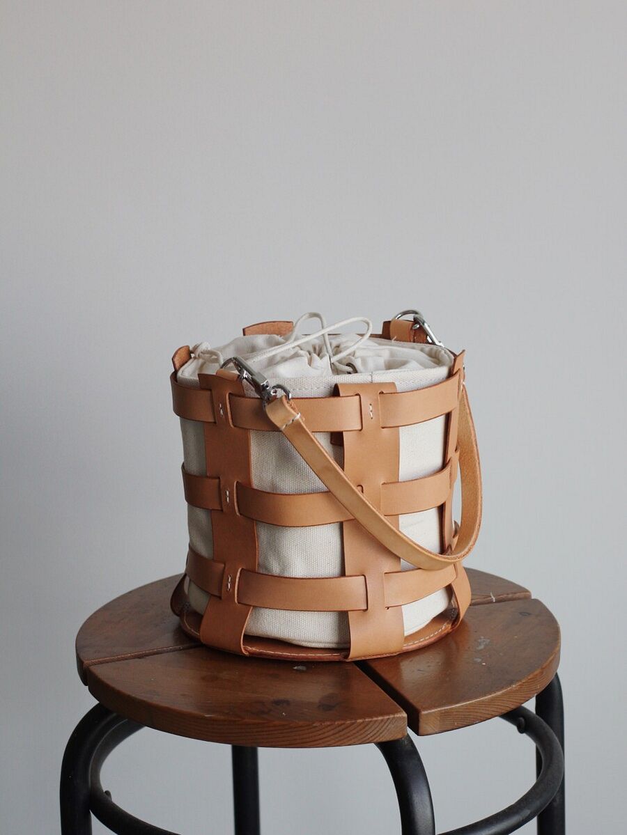 Vegetable Tanned Leather Caged Bucket Bag product image (2)
