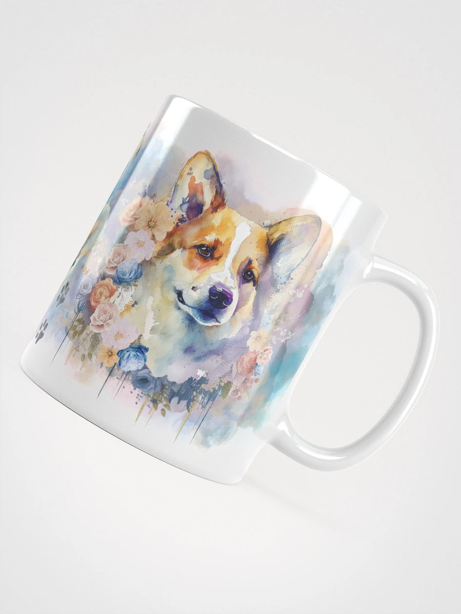 Corgi Dog with Watercolor Flowers Mug product image (5)