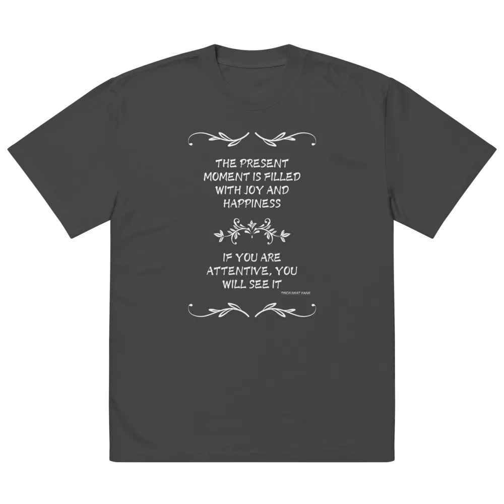 001-Mindfulness Premium Oversized Faded Black T-Shirt product image (7)