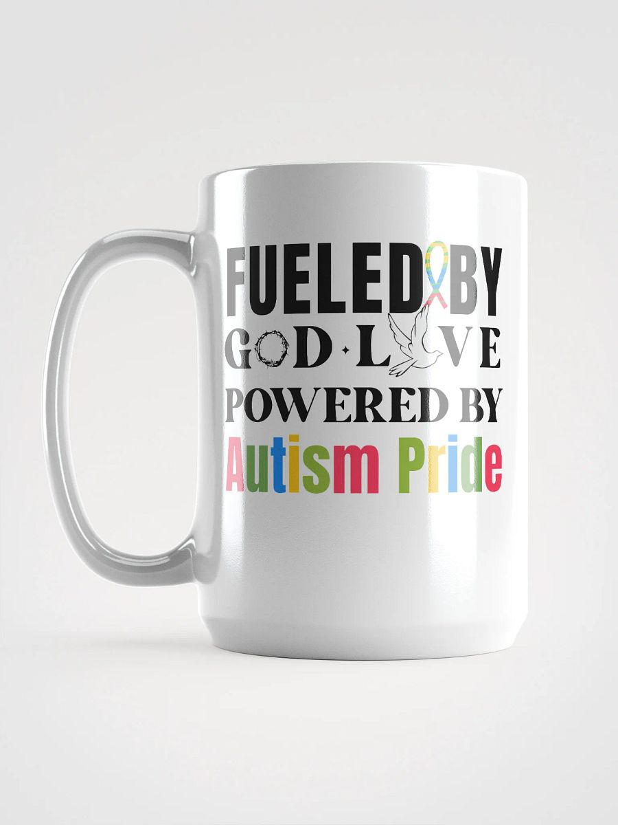 Fueled By God, Powered By Autism Pride, Autism White Gloss Ceramic mug product image (6)