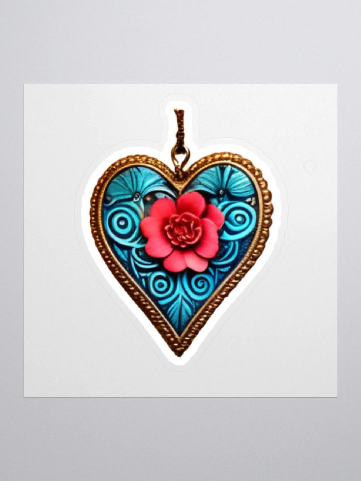 Heart with rose sticker product image (1)